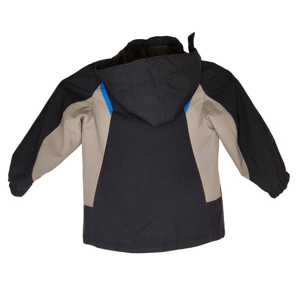 GERRY Hooded Ski Jacket Youth XS 5/6 Navy Blue Gray Snow Winter Cold Coat - Picture 2 of 5